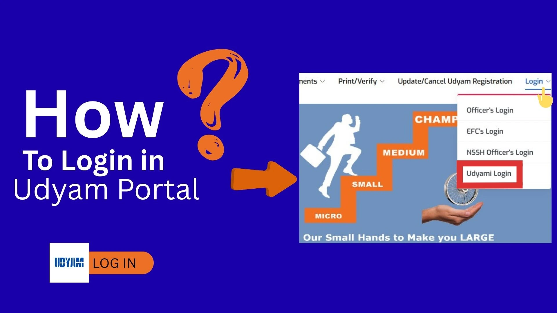How to Login Udyam Poster