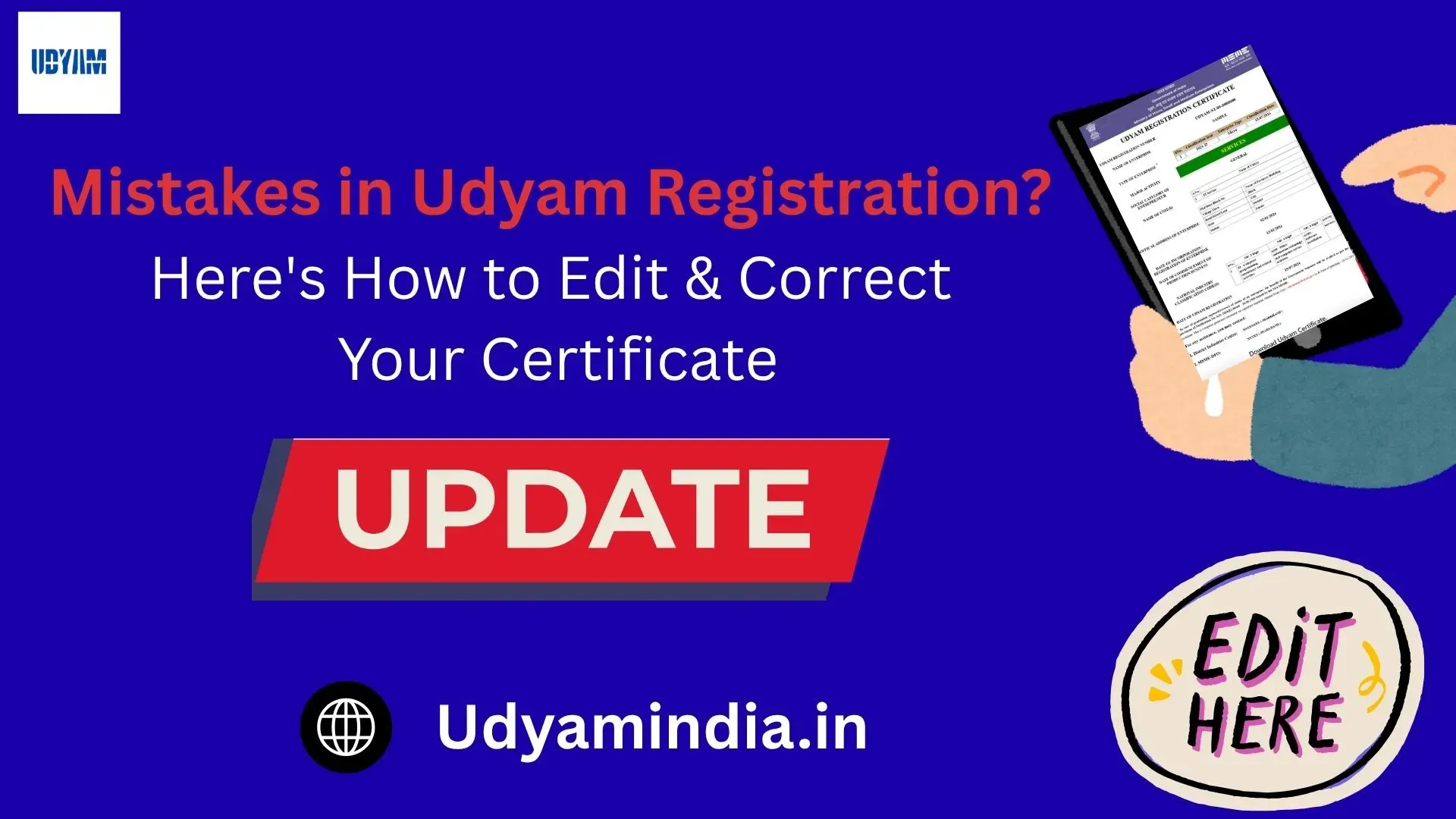 How to Edit Udyam Registration Certificate