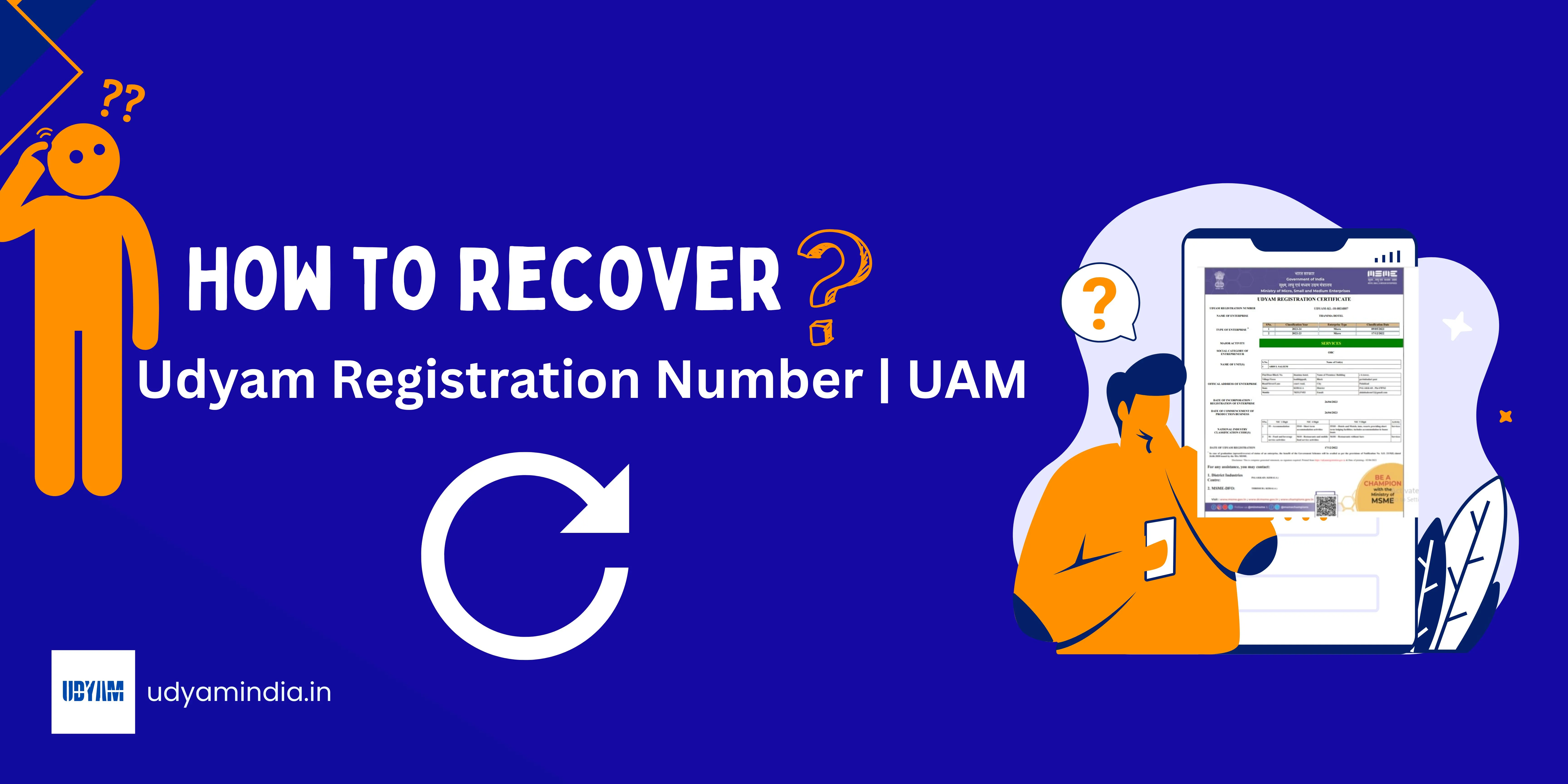 Recover Forgot Udyam Registration Number or UAM Online Poster
